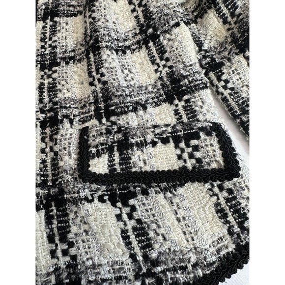 Chicos Classy Wool Blend Short Jacket Womens Black/White SZ 0 Very Gd Condition - Picture 4 of 12